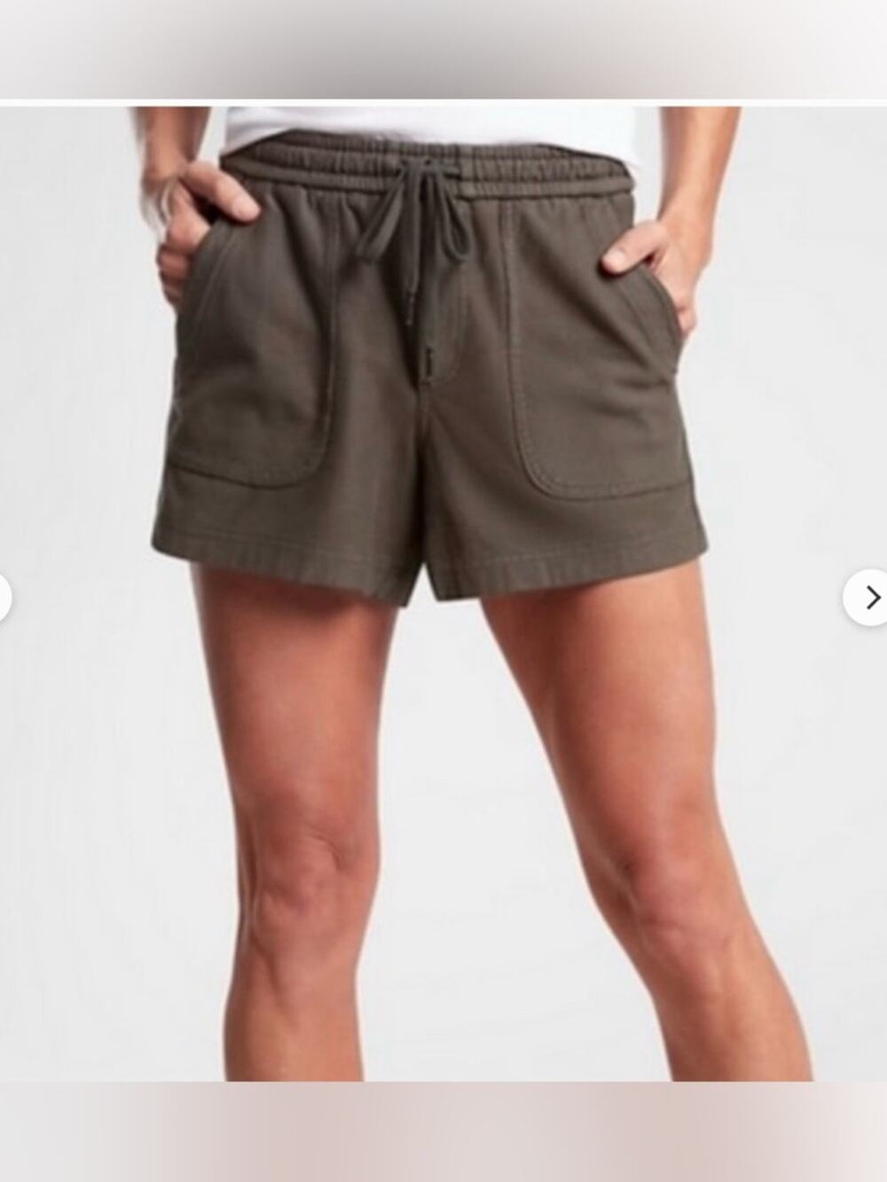 ATHLETA elastic waist lightweight zip up pockets drawstring athletic shorts L